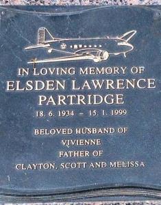 Memorial to Elsden Partridge.